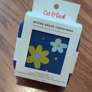 Cat & Jack Blue Floral Nested Snack Containers